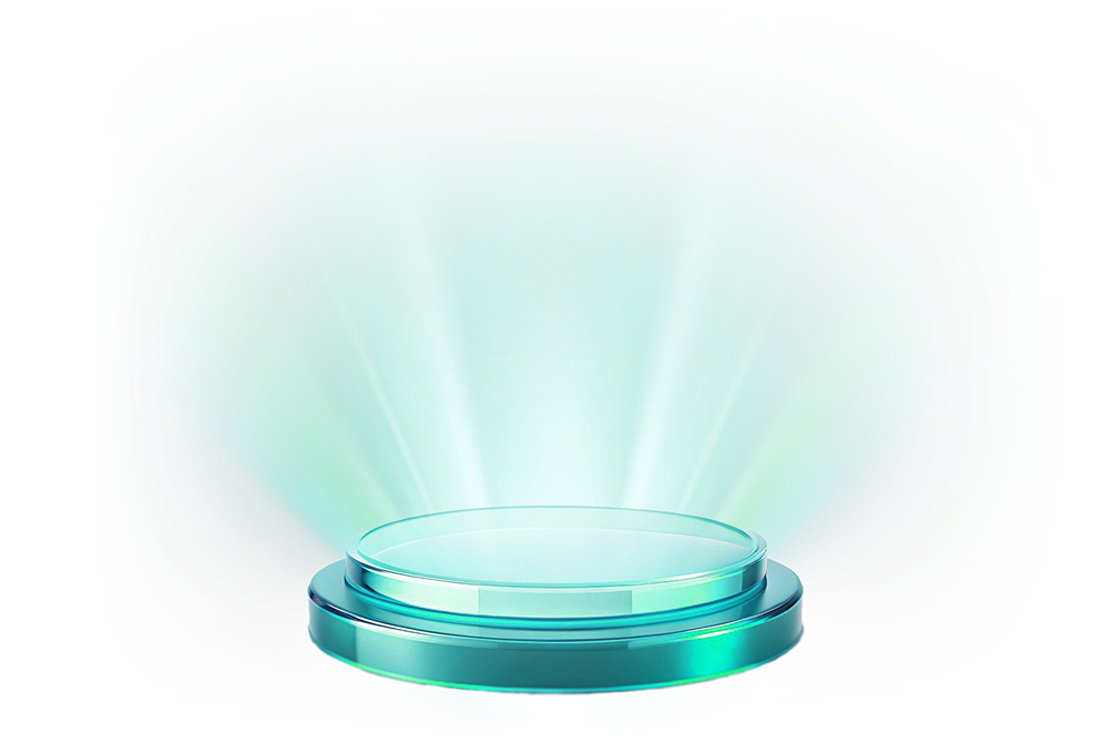 Glass pedestal decoration