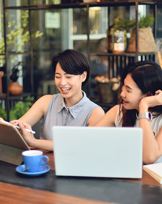 Team collaboration with laptops